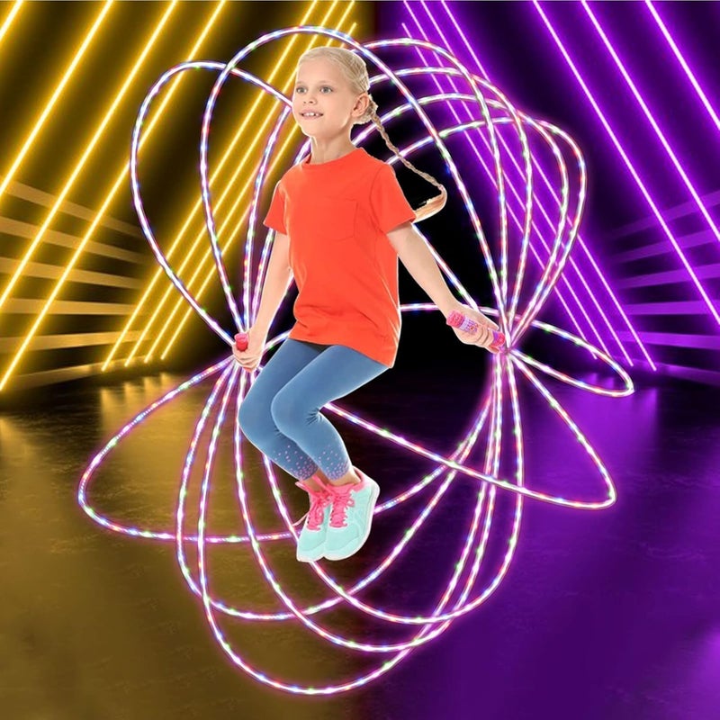 Ynanimery Light Up Jump Rope, LED Jump Rope for Kids Girls Women Jumping Fitness, Tangle-Free Jumping Rope with Adjustable Size & Colorful Lights,Glow in The Dark Party Supplies Outdoor Indoor Exercise - Image 2